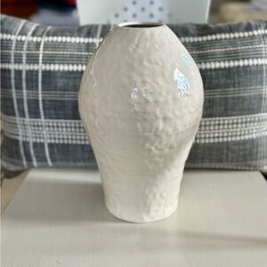 Vietri Large Hammered White Vase